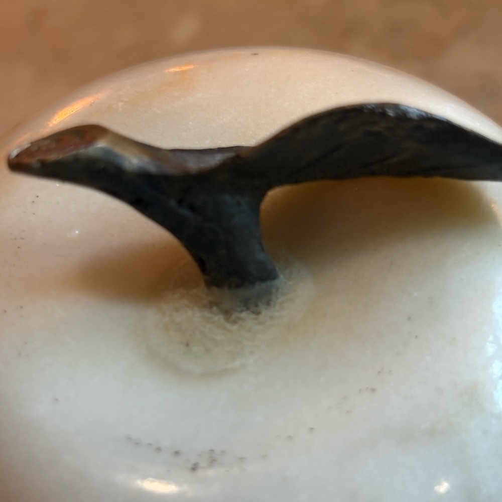 Elegant Cream Marble Apple Decor - Picture 7 of 9